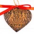 Bayern - Herzform, braun, handgefertigte Keramik, Weihnachtsbaum-Hänger