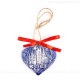 Kölner Dom - Herzform, blau, handgefertigte Keramik, Weihnachtsbaum-Hänger 1