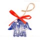 Kölner Dom - Engelform, blau, handgefertigte Keramik, Weihnachtsbaum-Hänger 1