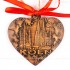 Kölner Dom - Herzform, braun, handgefertigte Keramik, Weihnachtsbaum-Hänger