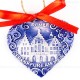 Frankfurter Römer - Altstadt - Herzform, blau, handgefertigte Keramik, Weihnachtsbaum-Hänger 2
