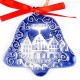 Frankfurter Römer - Altstadt - Glockenform, blau, handgefertigte Keramik, Baumschmuck zu Weihnachten 2