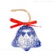 Frankfurter Römer - Altstadt - Glockenform, blau, handgefertigte Keramik, Baumschmuck zu Weihnachten 1