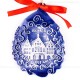 Frankfurter Römer - Altstadt - Weihnachtsmann-form, blau, handgefertigte Keramik, Baumschmuck zu Weihnachten 2