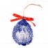 Frankfurter Römer - Altstadt - Weihnachtsmann-form, blau, handgefertigte Keramik, Baumschmuck zu Weihnachten