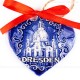 Dresden - Herzform, blau, handgefertigte Keramik, Weihnachtsbaum-Hänger 2