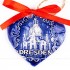 Dresden - Herzform, blau, handgefertigte Keramik, Weihnachtsbaum-Hänger