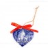Dresden - Herzform, blau, handgefertigte Keramik, Weihnachtsbaum-Hänger