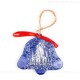 Dresden - Glockenform, blau, handgefertigte Keramik, Baumschmuck zu Weihnachten 1