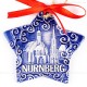 Nürnberg - Schöner Brunnen - Sternform, blau, handgefertigte Keramik, Christbaumschmuck 2