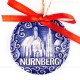 Nürnberg - Schöner Brunnen - runde form, blau, handgefertigte Keramik, Weihnachtsbaumschmuck 2