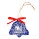 Nürnberg - Schöner Brunnen - Glockenform, blau, handgefertigte Keramik, Baumschmuck zu Weihnachten 1