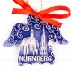 Nürnberg - Schöner Brunnen - Engelform, blau, handgefertigte Keramik, Weihnachtsbaum-Hänger 2