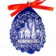 Nürnberg - Schöner Brunnen - Weihnachtsmann-form, blau, handgefertigte Keramik, Baumschmuck zu Weihnachten 2