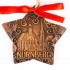 Nürnberg - Schöner Brunnen - Sternform, braun, handgefertigte Keramik, Christbaumschmuck