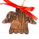 Nürnberg - Schöner Brunnen - Engelform, braun, handgefertigte Keramik, Weihnachtsbaum-Hänger 2