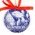 Kaiserburg Nürnberg - runde form, blau, handgefertigte Keramik, Weihnachtsbaumschmuck