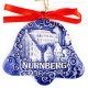 Kaiserburg Nürnberg - Glockenform, blau, handgefertigte Keramik, Baumschmuck zu Weihnachten 2