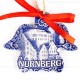 Kaiserburg Nürnberg - Engelform, blau, handgefertigte Keramik, Weihnachtsbaum-Hänger 2