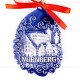 Kaiserburg Nürnberg - Weihnachtsmann-form, blau, handgefertigte Keramik, Baumschmuck zu Weihnachten 2