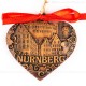 Kaiserburg Nürnberg - Herzform, braun, handgefertigte Keramik, Weihnachtsbaum-Hänger 2