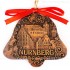 Kaiserburg Nürnberg - Glockenform, braun, handgefertigte Keramik, Baumschmuck zu Weihnachten