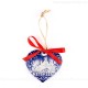 Kempten - Herzform, blau, handgefertigte Keramik, Weihnachtsbaum-Hänger 1