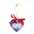 Kempten - Herzform, blau, handgefertigte Keramik, Weihnachtsbaum-Hänger