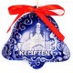 Kempten - Glockenform, blau, handgefertigte Keramik, Baumschmuck zu Weihnachten 2
