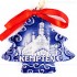 Kempten - Weihnachtsbaum-form, blau, handgefertigte Keramik, Weihnachtsbaumschmuck