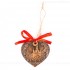 Kempten - Herzform, braun, handgefertigte Keramik, Weihnachtsbaum-Hänger