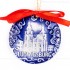 Ludwigsburg - runde form, blau, handgefertigte Keramik, Weihnachtsbaumschmuck