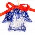 Ludwigsburg - Engelform, blau, handgefertigte Keramik, Weihnachtsbaum-Hänger