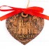 Ludwigsburg - Herzform, braun, handgefertigte Keramik, Weihnachtsbaum-Hänger