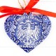 Bundesadler - Wappen - Herzform, blau, handgefertigte Keramik, Weihnachtsbaum-Hänger 2