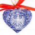 Bundesadler - Wappen - Herzform, blau, handgefertigte Keramik, Weihnachtsbaum-Hänger