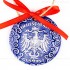 Bundesadler - Wappen - runde form, blau, handgefertigte Keramik, Weihnachtsbaumschmuck