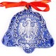 Bundesadler - Wappen - Glockenform, blau, handgefertigte Keramik, Baumschmuck zu Weihnachten 2