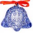 Bundesadler - Wappen - Glockenform, blau, handgefertigte Keramik, Baumschmuck zu Weihnachten