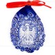 Bundesadler - Wappen - Weihnachtsmann-form, blau, handgefertigte Keramik, Baumschmuck zu Weihnachten 2