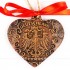 Bundesadler - Wappen - Herzform, braun, handgefertigte Keramik, Weihnachtsbaum-Hänger