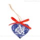 Heilige Familie - Herzform, blau, handgefertigte Keramik, Weihnachtsbaum-Hänger 1