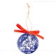 Heilige Familie - runde form, blau, handgefertigte Keramik, Weihnachtsbaumschmuck 1