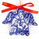 Heilige Familie - Engelform, blau, handgefertigte Keramik, Weihnachtsbaum-Hänger 2