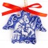 Heilige Familie - Engelform, blau, handgefertigte Keramik, Weihnachtsbaum-Hänger