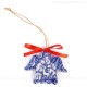 Heilige Familie - Engelform, blau, handgefertigte Keramik, Weihnachtsbaum-Hänger 1