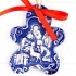 Heilige Familie - Keksform, blau, handgefertigte Keramik, Christbaumschmuck