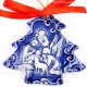 Heilige Familie - Weihnachtsbaum-form, blau, handgefertigte Keramik, Weihnachtsbaumschmuck 2
