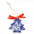 Heilige Familie - Weihnachtsbaum-form, blau, handgefertigte Keramik, Weihnachtsbaumschmuck