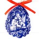 Heilige Familie - Weihnachtsmann-form, blau, handgefertigte Keramik, Baumschmuck zu Weihnachten 2